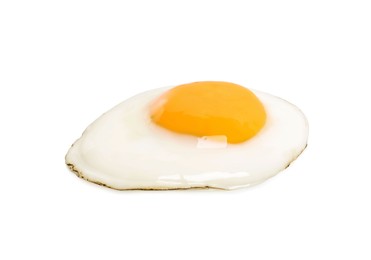 Photo of Delicious fried egg with yolk isolated on white