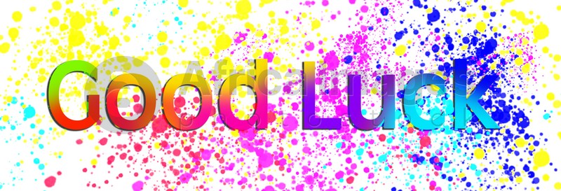Good luck wish. Creative card with text, banner design