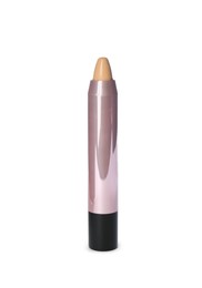 Pencil concealer isolated on white. Makeup product