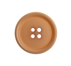 Beige plastic sewing button isolated on white