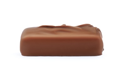 One tasty chocolate bar isolated on white