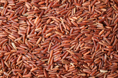 Closeup view of brown rice as background