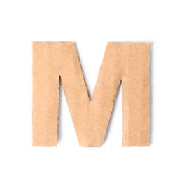 Photo of Letter M made of cardboard on white background
