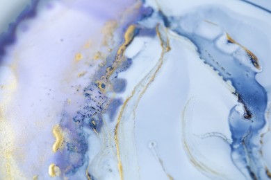 Photo of Beautiful abstract ink painting as background, closeup