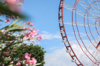 Beautiful large Ferris wheel outdoors on sunny day