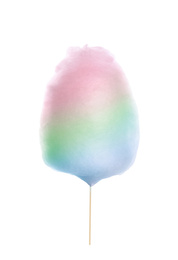 Multicolor sweet cotton candy on white background