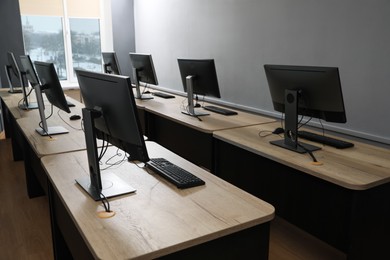 Many modern computers in open space office