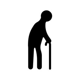 Elderly man on white background, illustration. Retirement concept