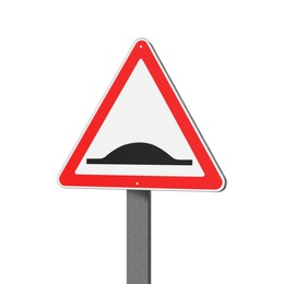 Road sign Speed Bump isolated on white, illustration