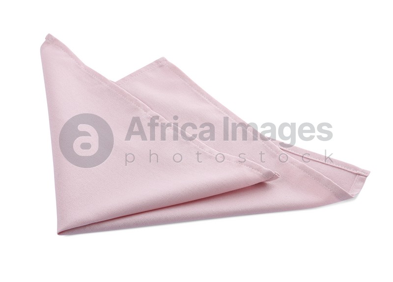 One pink kitchen napkin isolated on white