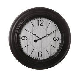 Stylish round wall clock isolated on white