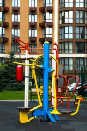 Empty outdoor children's playground in residential area