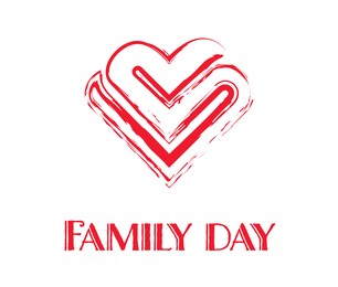Happy Family Day. Creative illustration of hearts on white background