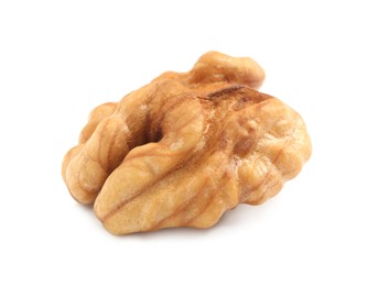 Half of ripe walnut isolated on white