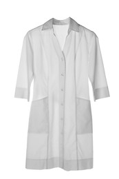 Photo of Clean white medical uniform isolated on white