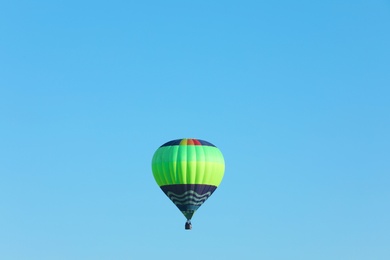 Beautiful view of hot air balloon in blue sky