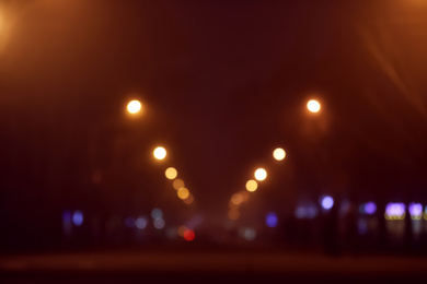 Blurred view of night city. Bokeh effect