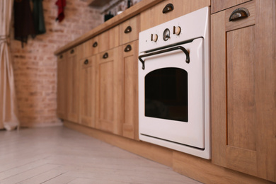 Stylish vintage oven built in kitchen furniture