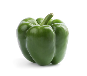 Fresh ripe green bell pepper isolated on white