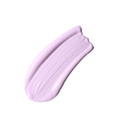 Stroke of purple color correcting concealer isolated on white