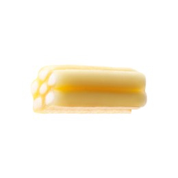 Yellow sweet jelly candy on white background
