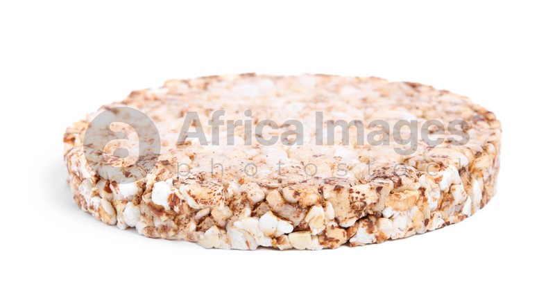 Tasty crunchy buckwheat cake isolated on white