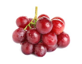 Fresh ripe juicy red grapes isolated on white