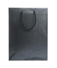Black shopping paper bag isolated on white