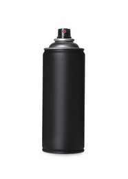 Can of black spray paint isolated on white. Graffiti supply