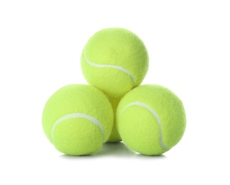 Tennis balls isolated on white. Sports equipment