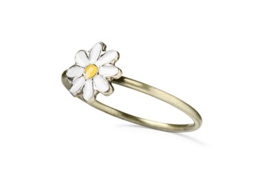 Beautiful decorative ring with flower for table setting isolated on white