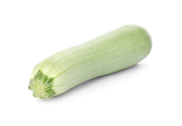 Raw green ripe zucchini isolated on white