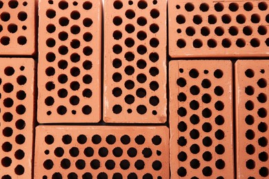 Red bricks wall as background. Building material