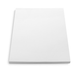 Stack of blank paper sheets for brochure isolated on white