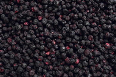 Closeup of freeze dried blueberries as background, top view