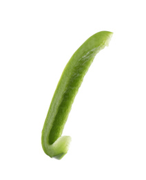 Slice of fresh green bell pepper isolated on white
