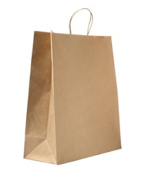 Empty shopping paper bag isolated on white