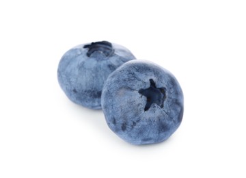 Tasty ripe fresh blueberries on white background