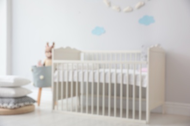 Photo of Blurred view of stylish baby room interior