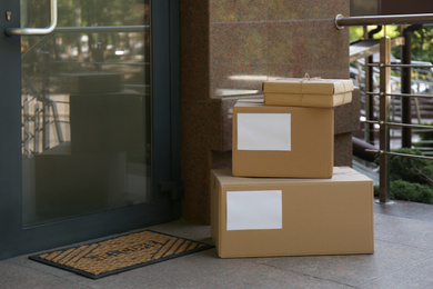 Delivered parcels on porch near front door