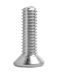One metal machine screw bolt isolated on white