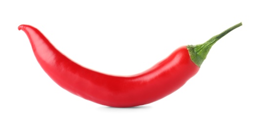 Ripe hot chili pepper on white background