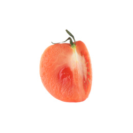 Slice of fresh tomato isolated on white