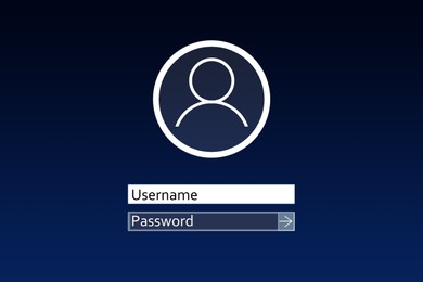 Blocked screen of gadget with line for password, illustration. Cyber security