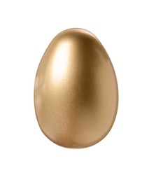 Photo of One golden Easter egg isolated on white