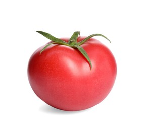 Photo of Whole ripe red tomato isolated on white