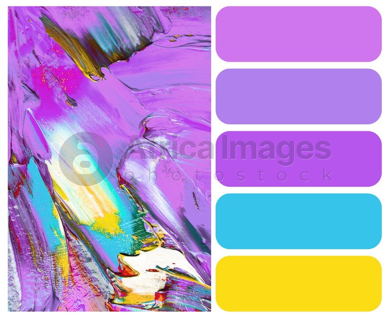 Color palette appropriate to photo of colorful acrylic paints as background
