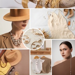 Inspiring mood board. Collage with beautiful and aesthetic photos