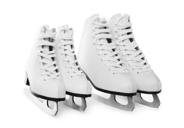 Pairs of figure ice skates isolated on white