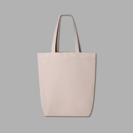 Textile eco bag on light grey background. Mock up for design